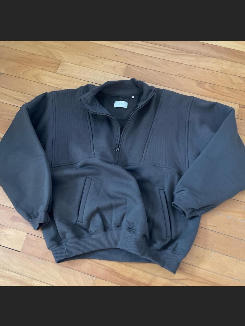 Joah Brown Retro Half Zip Charcoal Pullover - S/M - Picture 4 of 9